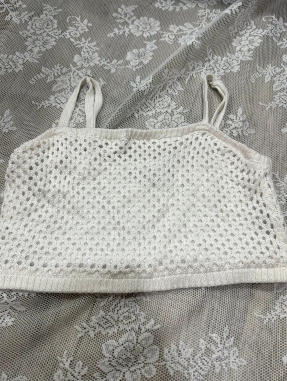 white knit crop top